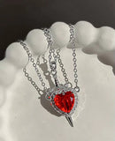 Collar Corazon y Espada DUO Pareja 2x1