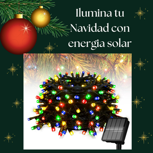 LUCES NAVIDEÑAS CON PANEL SOLAR