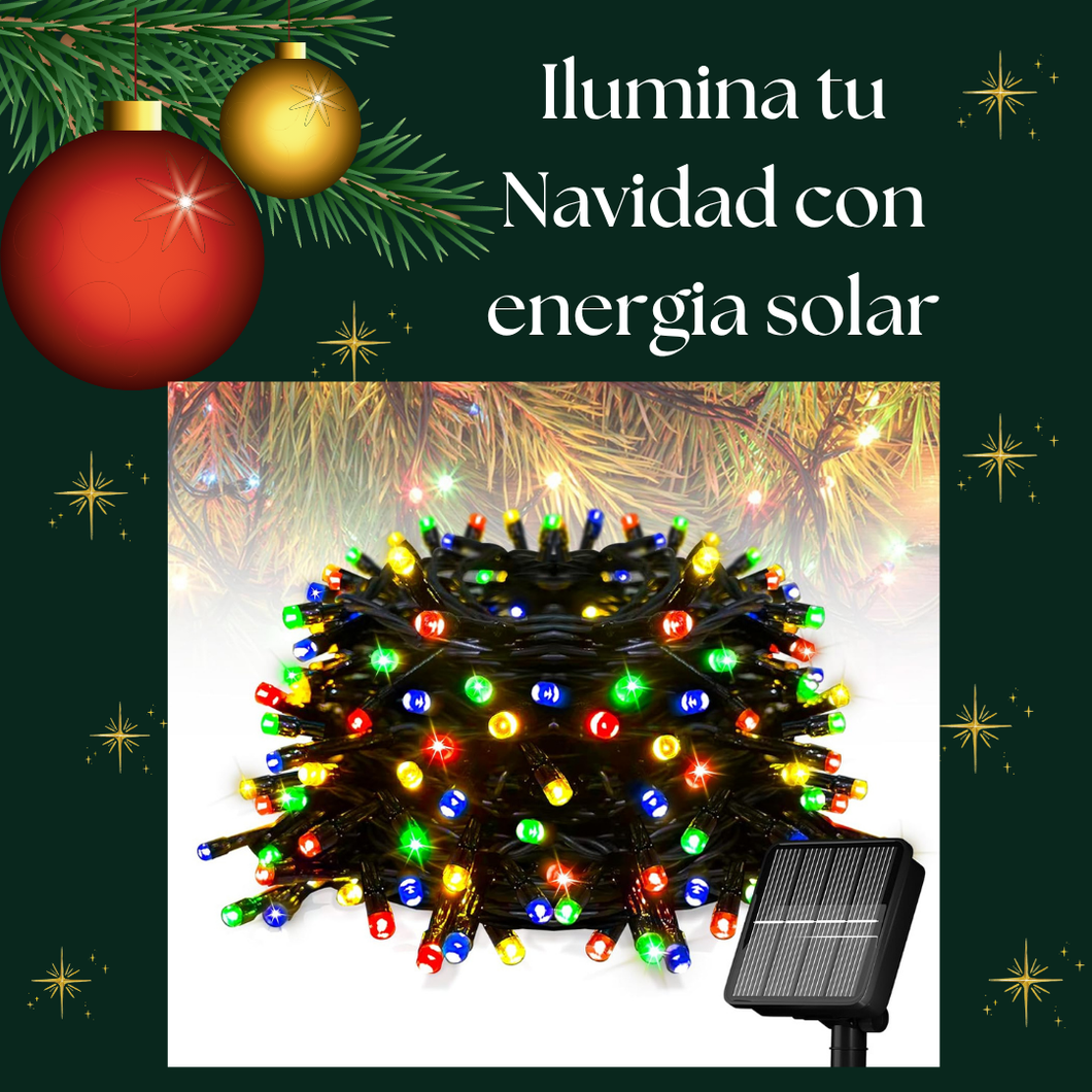 LUCES NAVIDEÑAS CON PANEL SOLAR